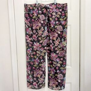 VTG Victorias Secret Sheer Floral Beach Cover Up Pants XL Wide Leg Y2K Boho